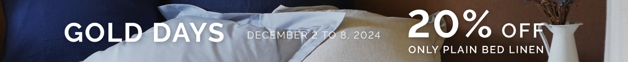 Gold Days : 20% OFF only plain bed linen